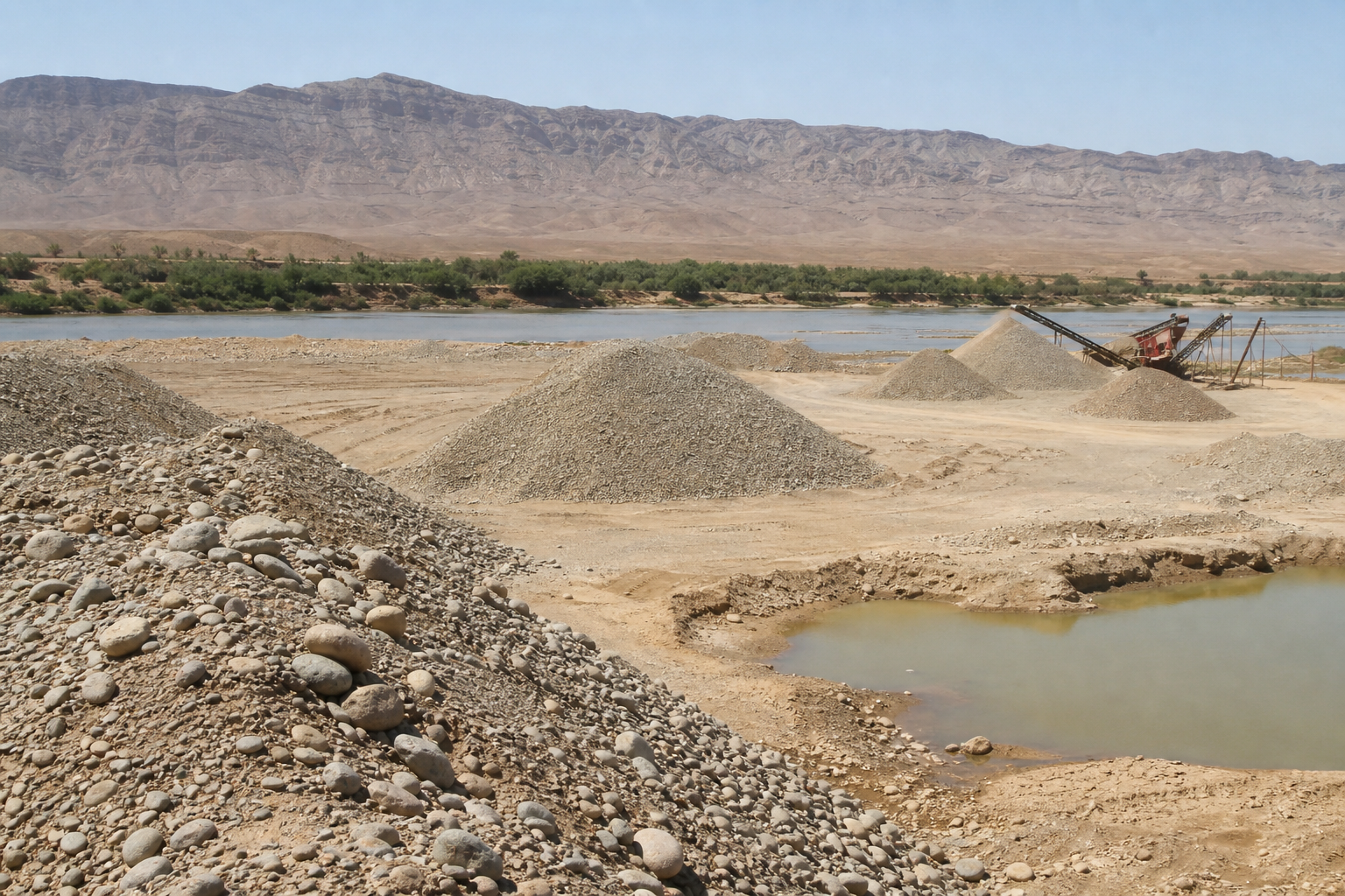 Ballastière temporaire — Oued Moulouya