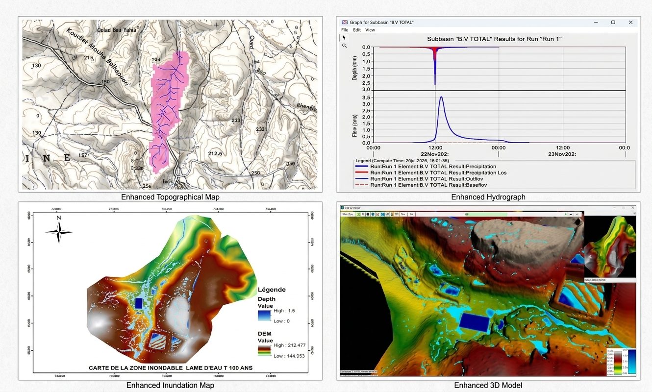 Étude de protection contre les inondations — centre d'enfouissement technique, Oulad Settout, Nador
